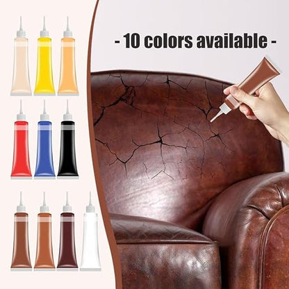 2026 Upgraded Advanced Leather Repair Gel, Multifunctional Leather Repair Kit for Car Seat, Vinyl Repair Kits for Couch Jacket Furniture (Yellow)
