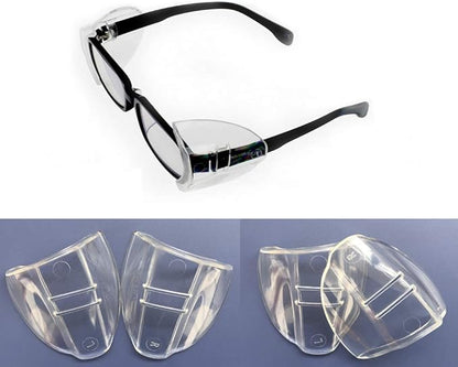 Safety Glasses Side Shields FAteam 2 Pairs Universal Safety Clear Flexible Side Shields Slip On Side Shields Fits All Eyeglasses Frames (≤17mm frames universal)