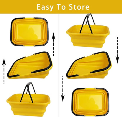 Collapsible 10L Wash Bucket for Car Washing, Kitchen, Picnic, Dishes and Person During Camping, Hiking and Home