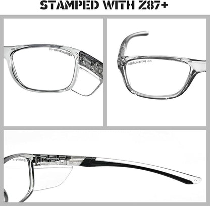 HTS HUNTERSKY TR90NZZ Safety Glasses with Side Shield Small Size Women Men ANSI Z87 Anti Fog Scratch Resistant Lab Pickleball