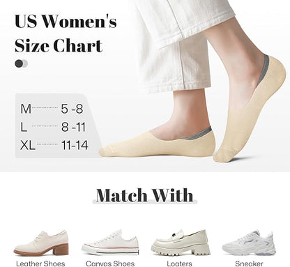 wernies No Show Socks Women Low Socks Non Slip Flat Boat Line 4/8 Pairs