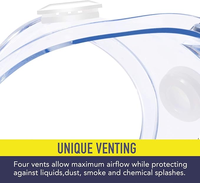 YunTuo 2 pack Safety Goggles, Adjustable,Lightweight Anti-Fog Protective Safety Glasses, Eye Protection, White