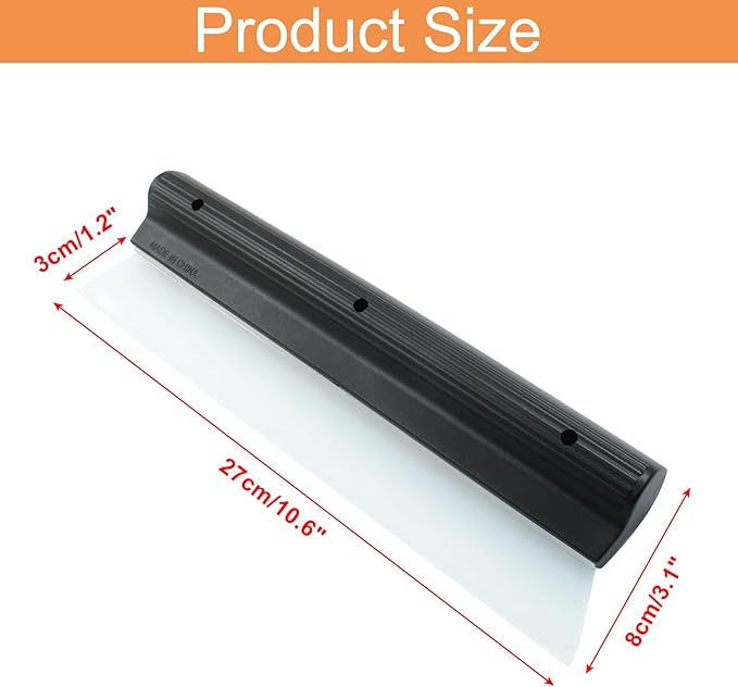 2 PCS 10 inch Silicone Car Squeegee - Flexible T-Bar Quick Dry Water Blade for Car, Windshield, Glass, Window Drying - Black