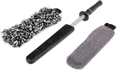 Detail Factory Wheel Brush Kit with Interchangeable Microfiber Covers | Ultra-Soft Cleaning, Washing and Detailing Wheels, Tires Rims