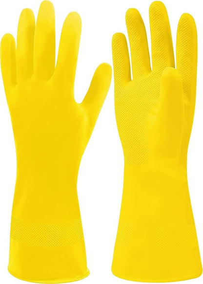 SteadMax 3/6 Pairs Cleaning Gloves, Reusable Natural Rubber Dish Gloves, Non-Slip Gloves for Kitchen and Household