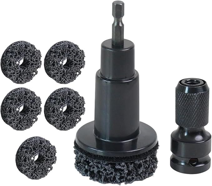 Ljcyrmlsy Professional 5-Head Wheel Hub and Stud Cleaning Kit, Brake Parts Maintenance Tool Set for Cars and Trucks