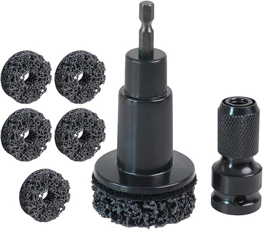 Ljcyrmlsy Professional 5-Head Wheel Hub and Stud Cleaning Kit, Brake Parts Maintenance Tool Set for Cars and Trucks