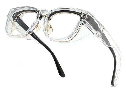 Alsenor Safety Glasses Anti Fog Goggles Fit Over Prescription Eyewear For ANSI Z87.1 Certified Oversized Eyeglasses For Men Women (Oversized-Clear)