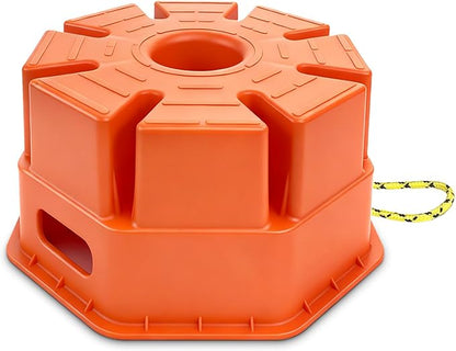 HOXWELL 6"H Trailer Jack Block, 40000 lbs Capacity per Camper RV Stabilizer Blocks for Any Tongue Jack, Post, Foot, 5th Wheels, Round Square or Scissor Stabilizer, Stackable & Portable, 1 Pack, Orange