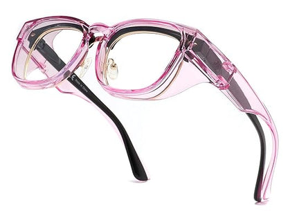 Alsenor Safety Glasses Anti Fog Goggles Fit Over Prescription Eyewear For ANSI Z87.1 Certified Oversized Eyeglasses For Men Women (Oversized-Purple)