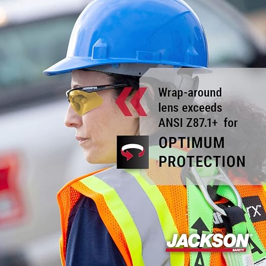 Jackson Safety SG Safety Glasses – Eye Protection for Men and Women – ANSI Z87.1 (Pack of 12)