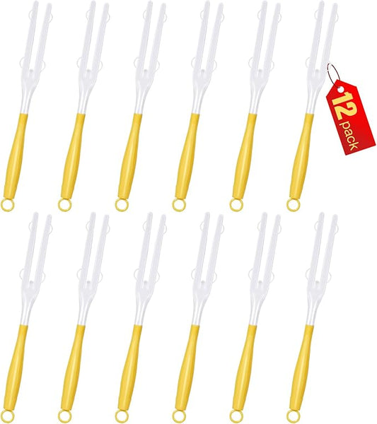 12PCS Replacement Dust Handles Stick Only Compatible with Swiffer Duster Handle Extendable Detachable Wand for Cleaning Car Blinds Furniture Electronics (12, Yellow & White)