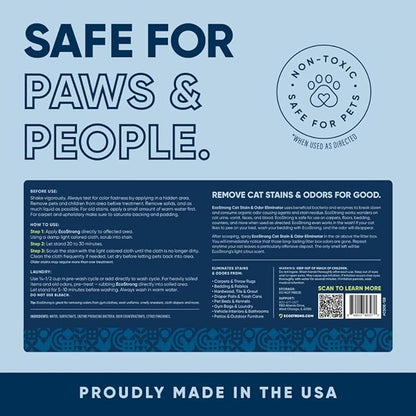 Eco Strong Cat Stain and Odor Remover| Enzyme Urine Odor Neutralizer - Stain Remover for Carpet, Litter Boxes, Bedding, and Laundry [160 Fl Oz Bundle]