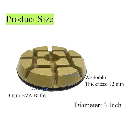 Concrete Floor Polishing Pucks Diamond Resin Disc for Terrazzo, Marble, Granite Floor, 3 Inch Hook and Loop Polishing Pad,1500# 9PCS