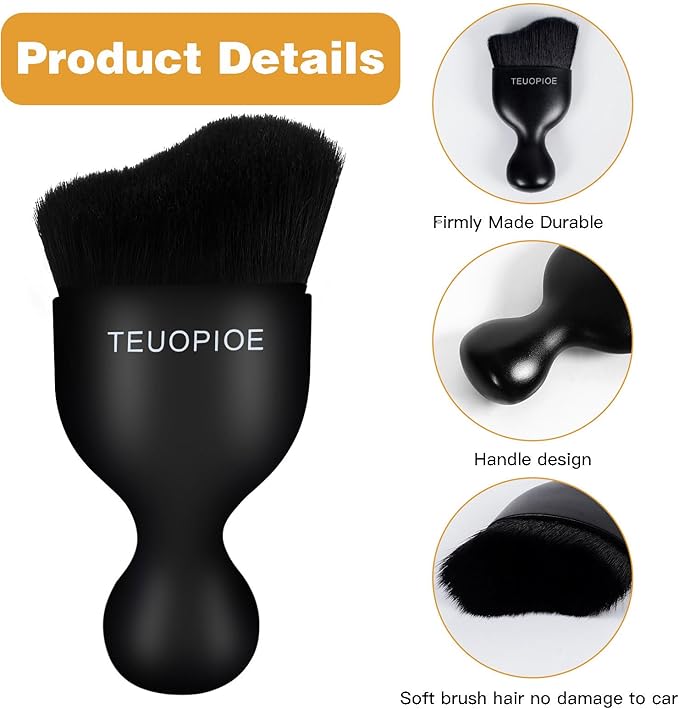 Car Interior Cleaning Brush, Car Duster Interior,Car Detailing Brush Dusting Brush,Car Interior Cleaning Tool, Auto Soft Hair Car Brush,Auto Interior Dust Brush for Air Vents(Black)