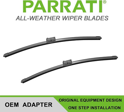 PARRATI® High Performance Premium All-Season Automotive Windshield Wipers with Rear Wiper Blades Replacement for 2015-2023 Fiat 500X,Easy to Install 26"+14"+10''(Set of 3)