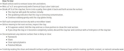 Chemical Guys Clay Bar and Luber Synthetic Lubricant Kit - Light/Medium Duty OG Clay Bar for Removing embedded dirt from Paint, Glass, and Metal, Essential Detailing Accessory - 2 Items