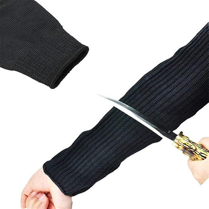 SUYAMI Arm Protection Sleeves, Cut Resistant Sleeves Level 5 Protection, Slash Resistant Anti Abrasion Safety Arm Guards (A-black sleeve, one size)