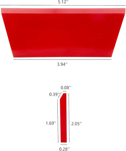 CARTINTS 2pack Squeegee Blades Replacement Mini Squeegee, 5.1x 2 inch, for Cleaning Glass, Shower Door and Car Windows and Screen Printing,Red
