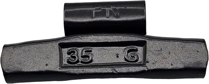 C-HORSE 100Pcs FN Series Clip on Wheel Weights Black Coated Assortment for Japanese Cars Hammer Type Rim Balancers, 35G, 40G, 50G, 60G, 25pcs for Each Size Fit for Steel Wheel (FN Style, 1.25-2)