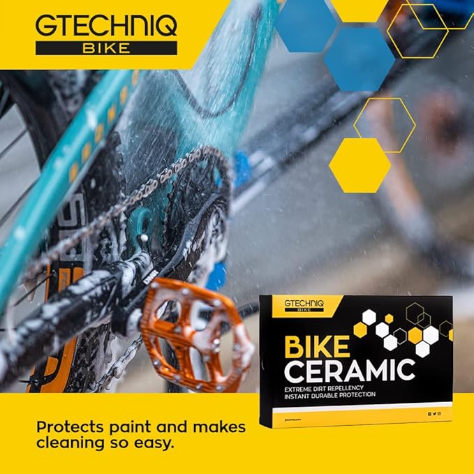 Gtechniq Bike Ceramic Kit, 4-Piece | Includes Frame Prep Spray, Ceramic Protector, Applicator and Microfiber Cloth, Extreme Dirt Repellent, Chemically-Bonding Coating, Up to 2 Years Protection