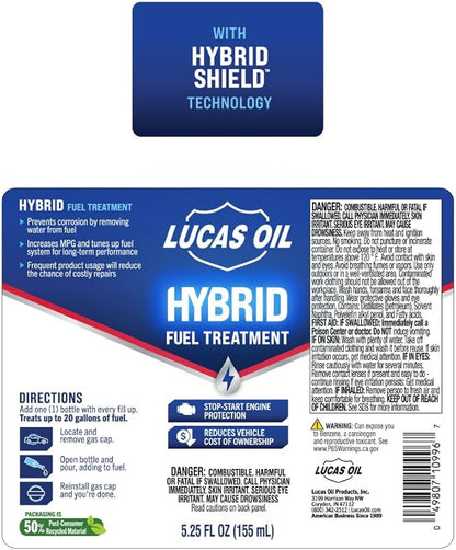 Lucas Oil 10996 Hybrid Fuel Treatment w/HybridShield™ - 5.25 Ounce (Pack of 24)