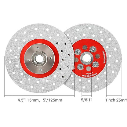 LOZLIN 3PCS 115MM Vacuum Brazed Ultra-Thin Multi-Pore Flat Abrasive Sheet Disc for Porcelain Glass Ceramic Tile Granite Marble Diamond Saw Blade (red and Porous, 1)