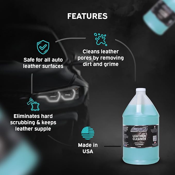 LANE'S Leather Cleaner for Car Interior- Leather Protector Spray, Automotive Leather Cleaner- Cleans Leather Pores, Removes Dirt and Grime, Keeps Leather Supple- 1 Gallon