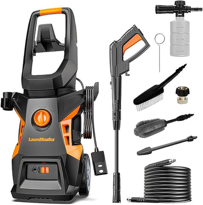 LawnMaster LT506-2000A Electric Pressure Washer 13 Amp 1.4 GPM 2300 Max PSI with Foam Bottle CSA Certified