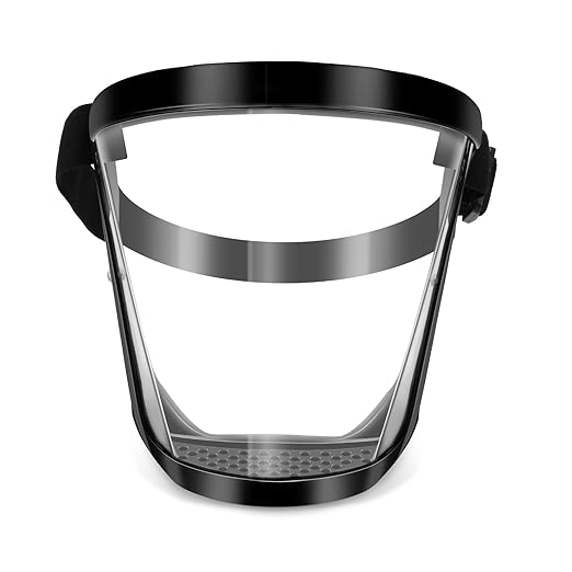 Blingbin Face Shield, Dust Mask Anti-fog Protective Full Face Shield, Adjustable Breathable Face Shield, Portable Universal Clear Face Mask for Weed Whacking Grinding Cutting for Men Women Adult