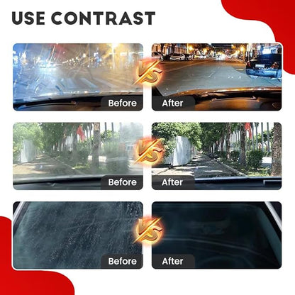 Automotive Oil Film Cleaning Brush, Car Glass Oil Film Cleaner Glass Cleaning Board Cleaning Wipe Windshield Cleaner, Glass Oil Film Remover for Windshield Improves Clarity Visibility (2, Red)