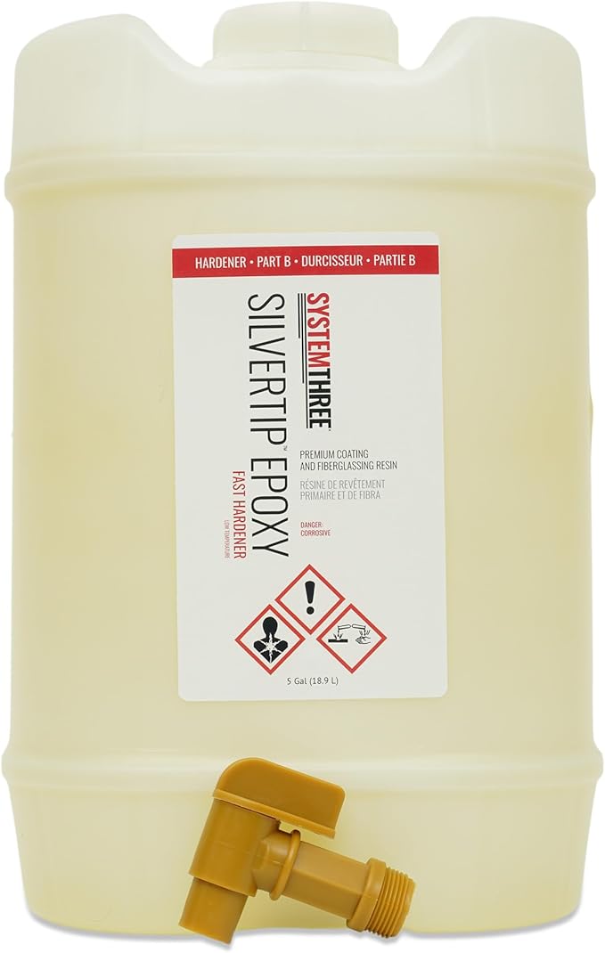 System Three SilverTip Epoxy Fast Epoxy Hardener, Clear, 5 Gallon
