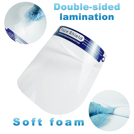 reusable face shield Full Face Anti-Fog face shields Wind&Dustproof Transparent adjustable face shield mask for adults【10 pcs】