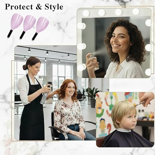 Oahtzy Face Shield for Hairspray, 3Pack Barber Salon Face Shield Reusable Protective Cover for Hairdressing Makeup Protector (Pink)