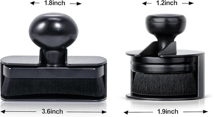 Car Tire Shine Applicator,Vegan Tire Shine Applicator with Curved Brush Head - Large Automotive Tire Dressing Applicator Brush with Storage Stand for Tire Detailing, 3.6 Inch Length -2pcs (Black)