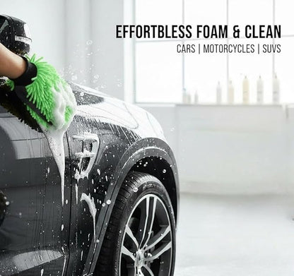 Car Wash Mitt Microfiber, 2PK-Scratch & Lint Free, Premium Chenille Microfiber Wash Mitt (Green)