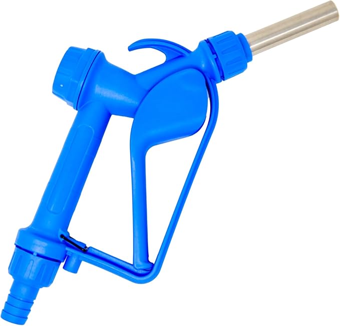 Poly/Plastic Manual Nozzle with Stainless Steel Spout | Built-in ¾” barbed swivel | 19mm Stainless Steel Spout | DEF Nozzle | Water | Antifreeze