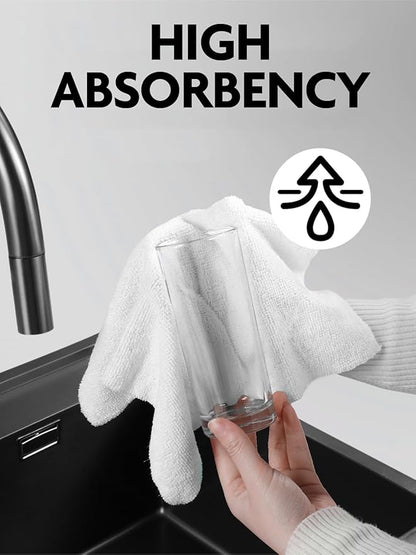 Fantasticlean Microfiber Cleaning Cloth Roll -75 Pack, Tear Away Microfiber Towels, 12" x 12", Reusable, Washable, Scratch Free, Ultra Absorbent Dishcloth for All-Around Cleaning Supplies (White)