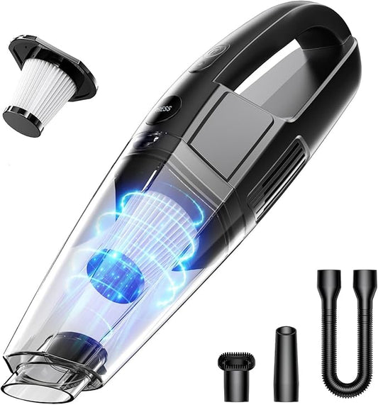 BSRCO Handheld Vacuum Cordless, Rechargeable 8000PA, Car Vacuum Portable Cordless, Hand Vacuum Rechargeable, 3 in 1, Lightweight, Hand Held Vacuum Cleaner for Car Home Office, Pet Hair
