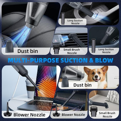 PATO Cordless Handheld Vacuum Cleaner, Mini Car Vacuum with Powerful Suction, Portable Dust Collector Matte Black.