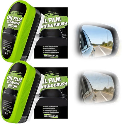Automotive Oil Film Cleaning Brush, 2026 New Car Windshield Oil Film Remover for Car Windows, Glass Coating Cleaner Board, Anti-Rain Fog, Improves Clarity (2 Set)