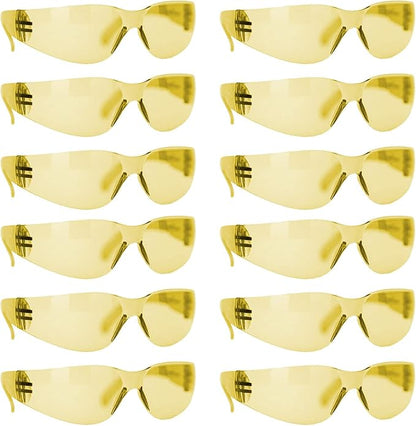 BISON LIFE Safety Glasses - Scratch Resistant Wrap Around Eyewear, Polycarbonate ANSI Z87.1 Impact Resistant Lens