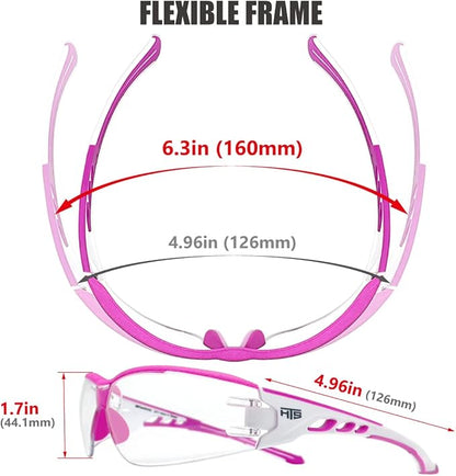 HTS HUNTERSKY Super Flexible Lightweight Anti Fog Wrap-Around U6 Clear Shooting Safety Glasses with ANSI Z87.1 Scratch Resist