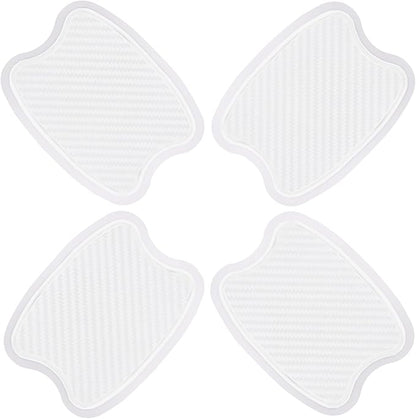 WORCAS 4Pcs Semi-Transparent Carbon Fiber Like Car Door Handle Cup Protective Sticker Auto Door Paint Guard(S)
