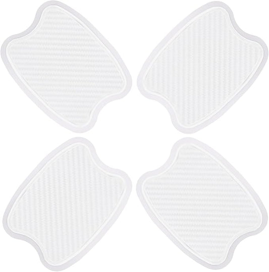 WORCAS 4Pcs Semi-Transparent Carbon Fiber Like Car Door Handle Cup Protective Sticker Auto Door Paint Guard(S)