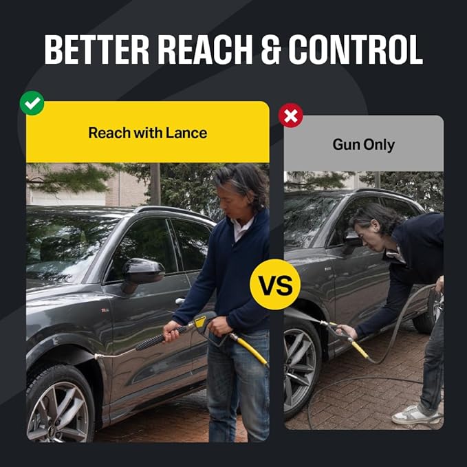 Active Washer Extension Wand for Hard to Reach Areas During car wash at Home and for Professional Detailing - Short Pressure Washer Wand Replacement with 1/4” Quick Connect