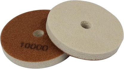 4" Diamond Sponge Fiber Polishing Pad 10000 Grit - Polishing Tile Stone Marble Concrete Ceramics Glass 2Pcs
