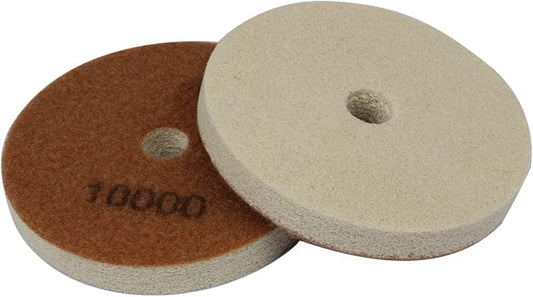 4" Diamond Sponge Fiber Polishing Pad 10000 Grit - Polishing Tile Stone Marble Concrete Ceramics Glass 2Pcs