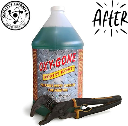 Quality Chemical Oxy-Gone Rust Remover and Metal Treatment - Rust Reformer, Rust Remover, Metal Rust Remover, Rust Neutralizer for Metal, Rust Converter, Remover, Rust Remover - 128 oz (Pack of 4)