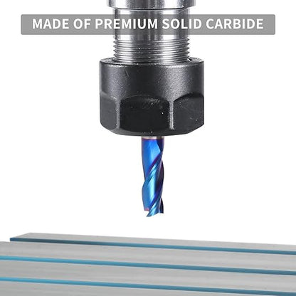 EANOSIC Upcut Spiral Router Bit 3-Flute with 1/2” Shank, 1/2” Cutting Diameter, 1-1/4” Cutting Length, Carbide CNC Router Bits End Mill for Wood Mortises Carving Engraving(3 Inch OVL)